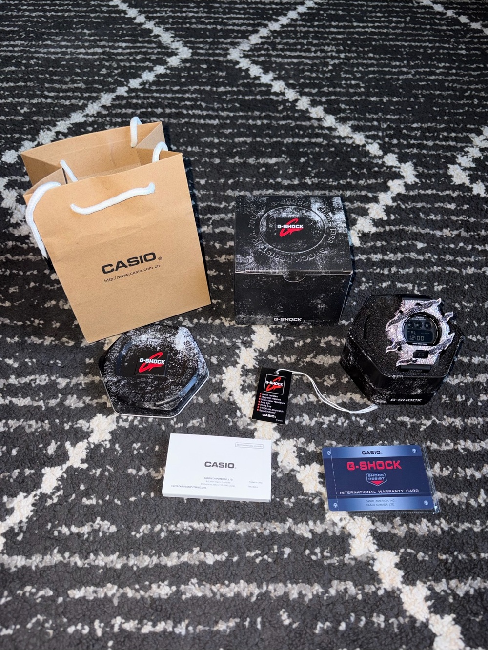 Casio G-Shock Watch in Black and Silver Camouflage